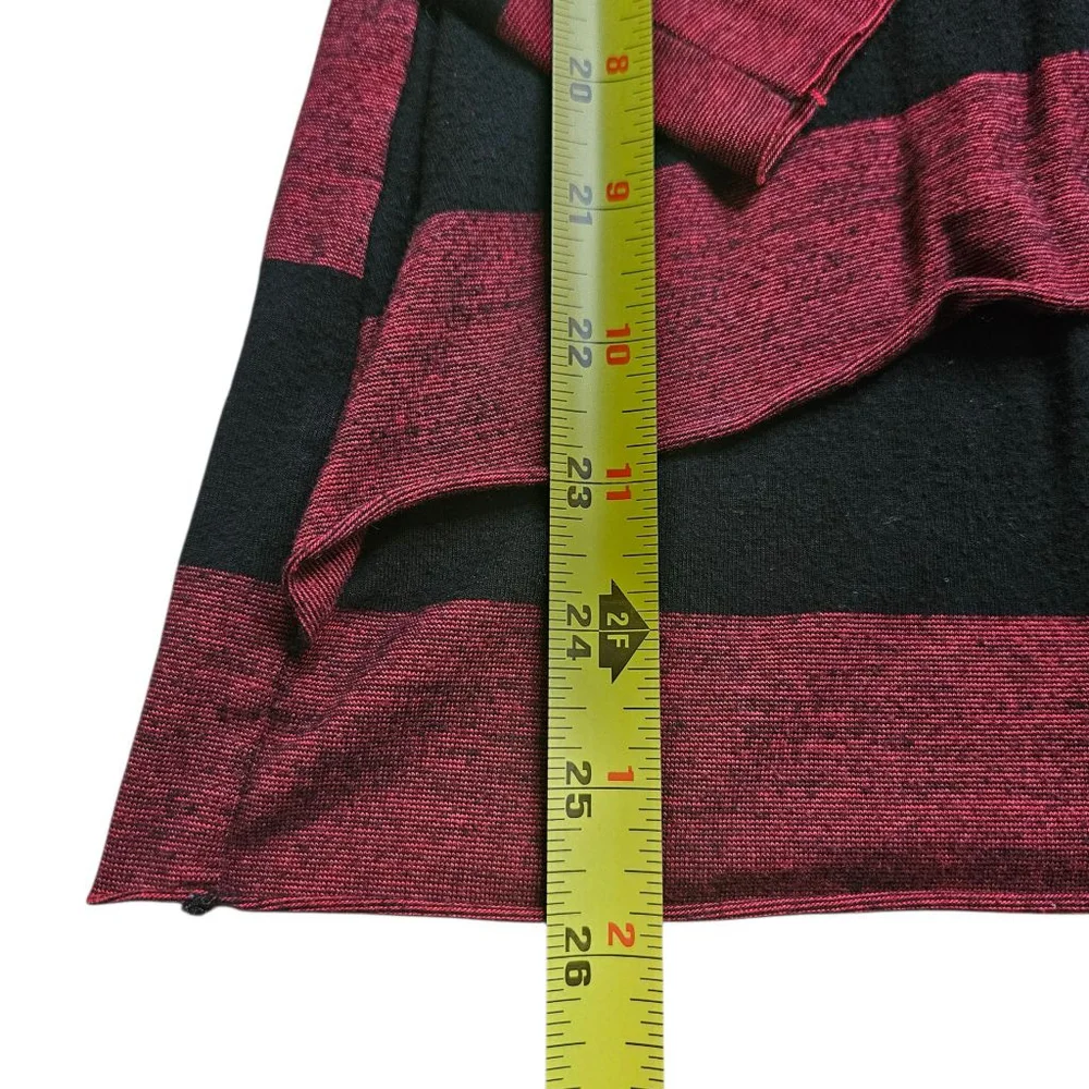 Venus Small Red Black Stripe Layered Long Sleeve Top - Picture 6 of 7